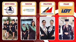 Flight Attendant from different countries | Flag carrier of the world | Stewardess of the world