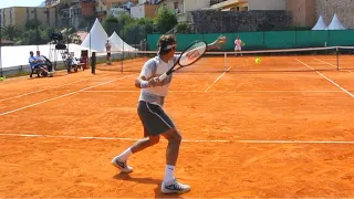 Ultimate Roger Federer Practice Court Level View on Clay (HD)