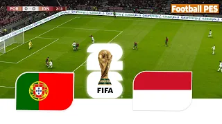 Portugal VS Indonesia | FIFA World Cup | Full match | eFootball PES game