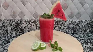 عصير البطيخ الأحمر أو الدلاح🍉 مع الليمون الحامض🍋لذيذ صحي منعش😋 Red watermelon juice