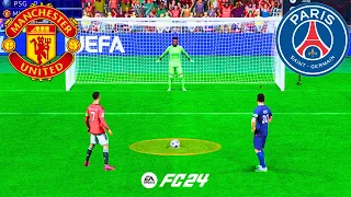 PSG VS MANCHESTER UNITED FIFA 24 PENALTY SHOOTOUT RONALDO VS MESSI