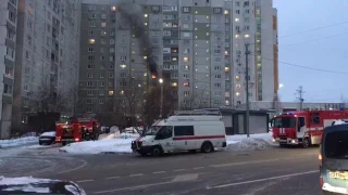 Пожар в Северном бутово 13.01.17 Старобитцевская ул.