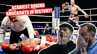 BRITISH FATHER AND SON REACTS! Scariest Knockouts in Boxing History!