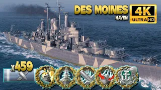 Cruiser Des Moines: Nice solo play on map Haven - World of Warships