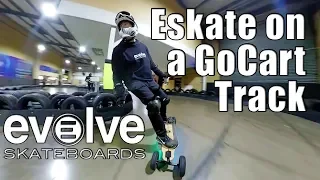 Electric Skateboards on Indoor GoKart Track