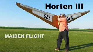 Horten III | maiden flight | giant RC flying wing | 4K | Syrovice 2022