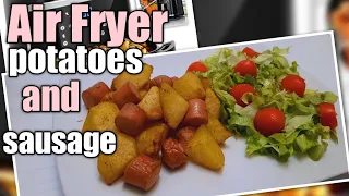 Air Fryer Potatoes and Sausage  Recipe ll easy dinner I dea