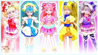 リカちゃん✨HUGっと！プリキュア変身❤️キュアエール、キュアアンジュ、キュアエトワール、キュアマシェリ、キュアアムールにリメイク工作⭐衣装を粘土で手作りDIY♪おもちゃ 人形 アニメ