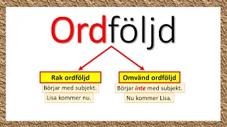 Ordföljd SFI, Rak och omvänd ordföljd