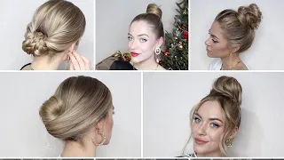 5 ПРОСТЫХ И КРАСИВЫХ ПУЧКОВ НА ЛЮБОЙ СЛУЧАЙ | 5 UPDO HAIRSTYLES FOR ANY OCCASION/LONG, MEDIUM HAIR