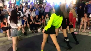 Русские танцуют в Корее 레드스파크 Red spark BLACKPINK - Kill this love Hongdae