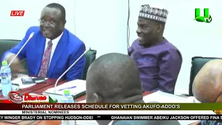 Parliament releases schedule for vetting ministerial nominees