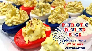 Patriotic Deviled Eggs - Great for a July 4th Celebration