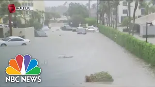 Cars And Debris Cover Naples Streets After Facing Hurricane Ian