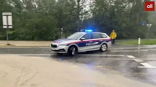 Unwetterchaos in Bregenz - Starkregen sorgt für Überflutungen und Murenabgänge