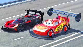 Lightning McQueen GTR vs Bugatti Bolide GTR - Drag Race 20 KM