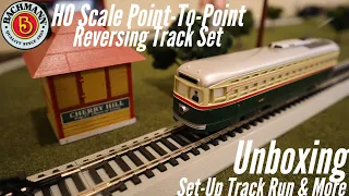 Bachmann HO Scale Point-To-Point Reversing Track Set, Streetcar Trolley Unboxing, Setup, Track Run