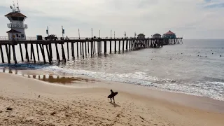 Kai Lenny surfing in Huntington Beach