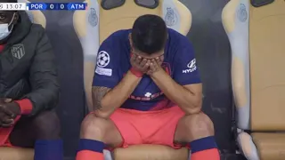 Luis Suarez bursts into tears after being hauled off in Atletico Madrid clash