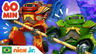 Blaze e os Monster Machines | 1 Hora Com os Monster Machines Resgatando Uns aos Outros! | Nick Jr.