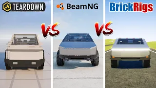 Teardown CYBERTRUCK vs BeamNG CYBERTRUCK vs Brick Rigs CYBERTRUCK