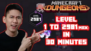 Level 1 to 2981 Max in 30 Minutes, Level Hack! Biggest Glitch Ever! Minecraft Dungeons