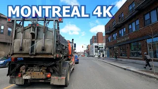 Jarry Est Street. Montreal Canada winter relax drive in a sunny day . 4k video GoPro hero 9