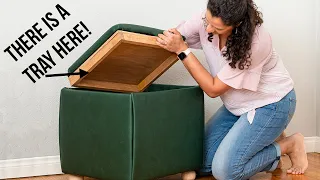 Easy DIY Storage Ottoman Cube With a Tray Top!