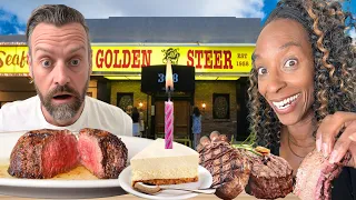 Brits Try Las Vegas' Oldest Steakhouse The Golden Steer.