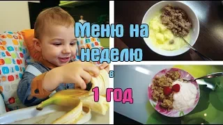 Меню на неделю ребенка в 1 год / Дневник питания ребенка