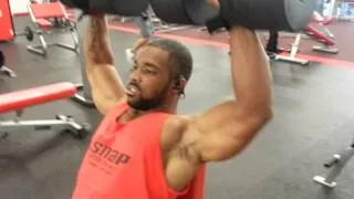 100 pounds dumbbells shoulder press