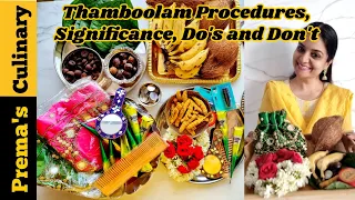 Thamboolam(return gifts), Significance, How to Give Thamboolam, procedures, Dos & Don’t