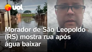 Morador de São Leopoldo (RS) mostra rua após água baixar: 'vida voltando ao normal bem devagarzinho'