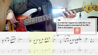 Phil Collins Golden Slumbers Carry That Weight BEATLES BASS COVER + PLAY ALONG TAB + SCORE