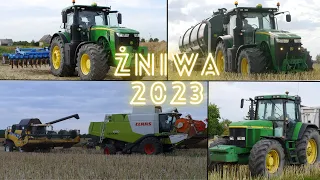 ⭐ŻNIWA 2023⭐Koszenie/Gnojowica/Talerzowanie⭐John Deere/Claas/NewHolland/ENGINE SOUND⭐