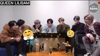 BTS reaction to performance of blackpink lisa senorita