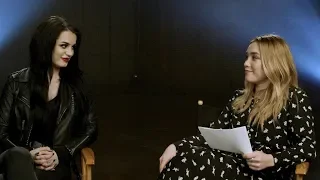 Paige meets "Fighting with My Family" star Florence Pugh for the first time