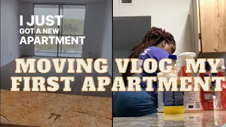 Moving Vlog: Moving Into My First Apartment Pt. 1 | Getting My Keys, Cleaning and Tired