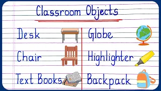 Classroom objects vocabulary | Things in the Classroom | Classroom Objects Vocabulary Words List