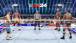 WWE 2K24 - CM Punk Vs The Rock Vs John Cena Vs Randy Orton FATAL 4 WAY MATCH (PS5)