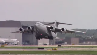 Boeing C-17 Globemaster Roaring Takeoff at MSP