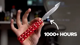 Making a 1000$ damascus PewDiePie Balisong