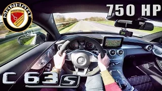 Mercedes C63 S AMG Coupe 750 HP MANHART 311 km/h AUTOBAHN POV by AutoTopNL