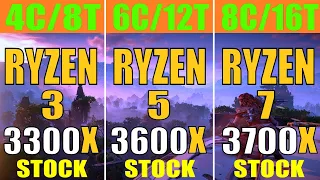 RYZEN 3 3300X vs RYZEN 5 3600X vs RYZEN 7 3700X || PC GAMES TEST ||