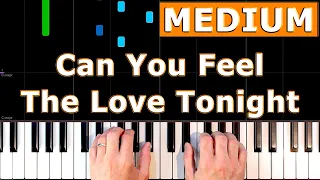 Lion King - Can You Feel The Love Tonight - MEDIUM Piano Tutorial