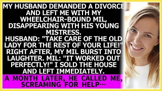 My husband demanded a divorce and left me with my wheelchair-bound MIL, disappearing with his lover.
