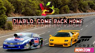 Pro Stock Camaro vs Lamborghini Diablo GTR Competition in Forza Horizon 5