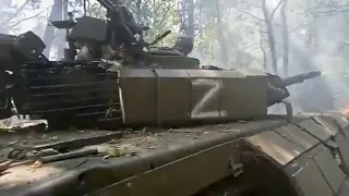 Ukrainian forces captured a damaged Russian T-72B3 Obr. 2016 tank during recent battles in the East