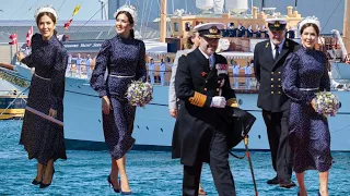 Kings of Denmark leave by boat after official photo controversy.