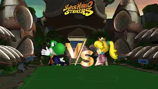 Super Mario Strikers - Yoshi vs Peach [Crater Field]